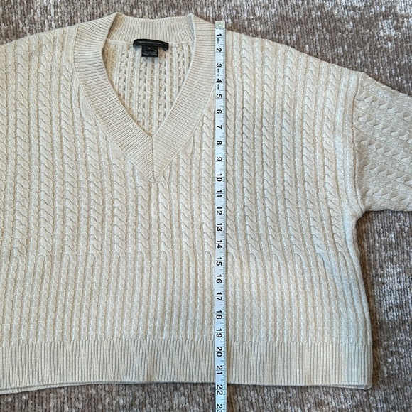 French Connection V-Neck Cable Knit Sweater - Picture 5 of 6
